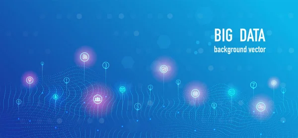 Vektör soyut büyük veri. Büyük veri akışı fütüristik infografik.