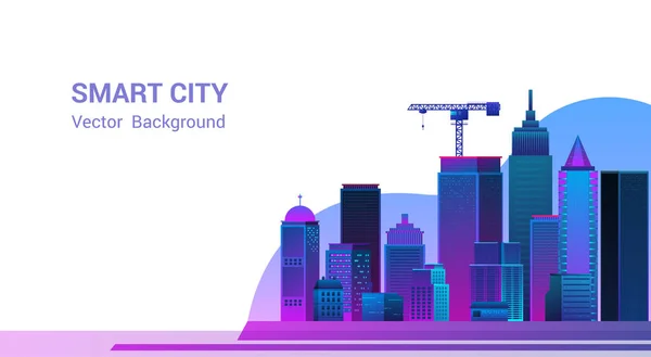 Smart City Icon Modern City Concept Website Template Αστικό Τοπίο — Διανυσματικό Αρχείο