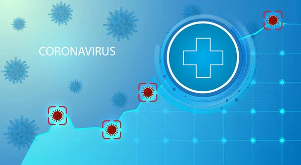 Coronavirus Covid Φόντο Διάνυσμα Έννοια Του Επικίνδυνου Ιού Στην Κίνα — Διανυσματικό Αρχείο