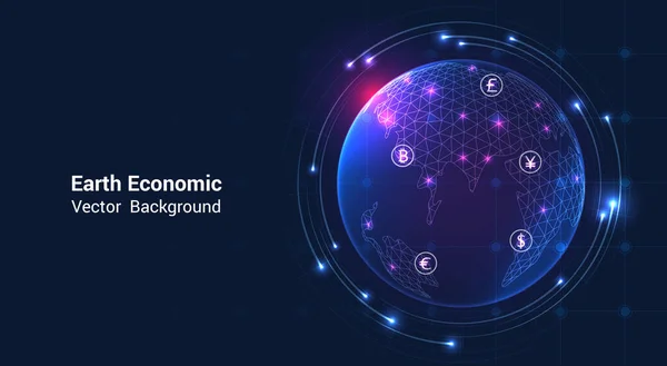 Dünya Ekonomisi Borsa Grafiği - Küresel Ekonomi Kavramı Ekonomik Büyüme Grafiği Vektör illüstrasyonu.
