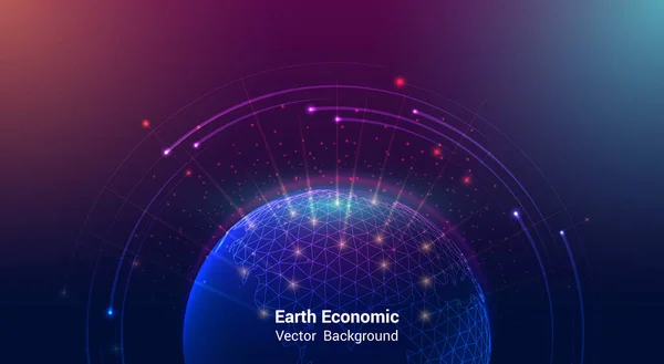 Earth Economic Stock Market Graph Global Economy Concept Economic Growth — Stock Vector