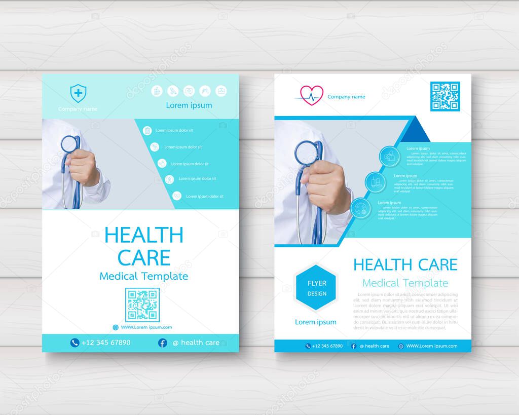 Set Medicine and science a4 template design.Vector illustrations