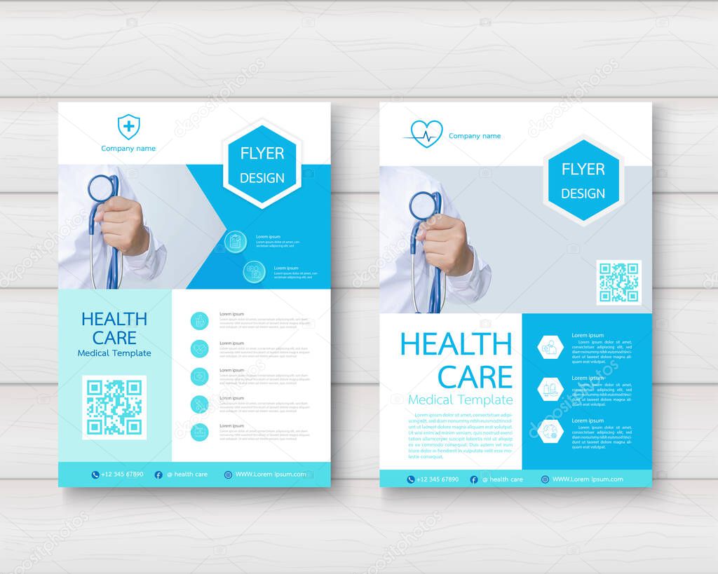 Set Medicine and science a4 template design.Vector illustrations