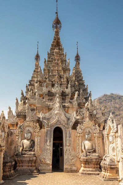 Antikes Pagodenfeld Bei Sagar Inle See Myanmar — Stockfoto