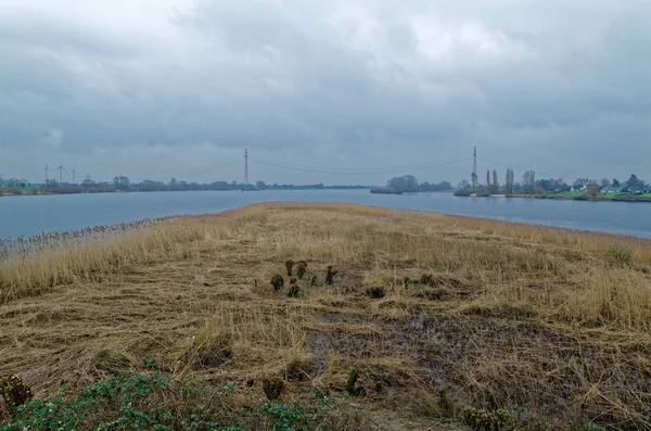 Panoramic View Elbe River Called Bunthaeuser Spitze Hamburg Germany — Stock Photo, Image