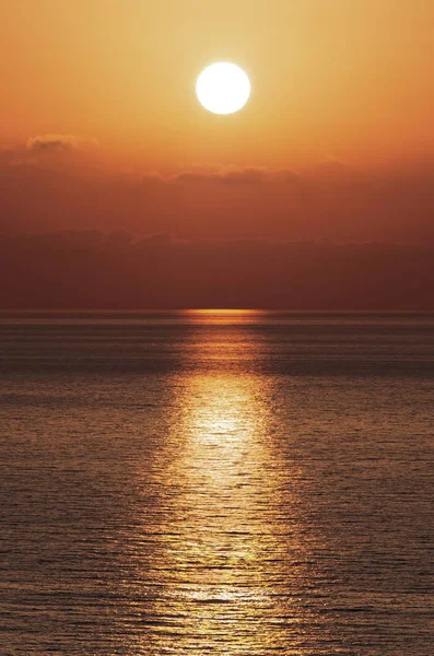 Hermosa Puesta Sol Sobre Mar Tirreno — Foto de Stock
