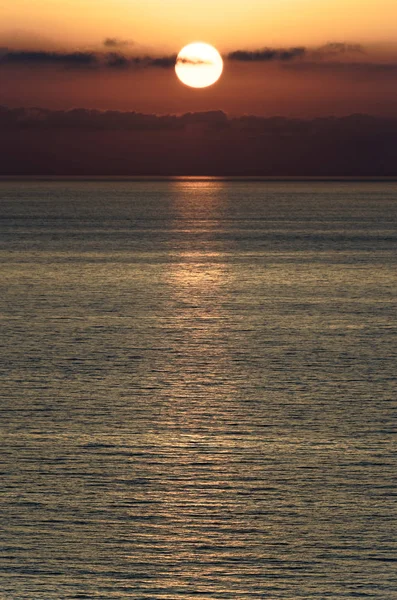 Hermosa Puesta Sol Sobre Mar Tirreno — Foto de Stock