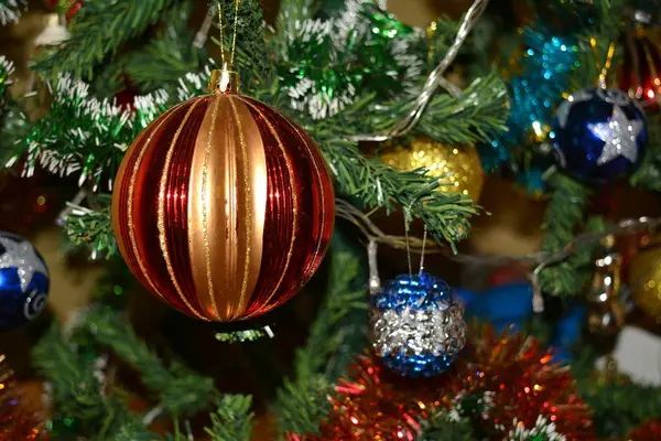 Vánoční Novoroční Výzdoba Vánoční Stromeček Pozadí — Stock fotografie