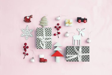 Vintage tarzı pastel arka plan christmas dekoratif süsler