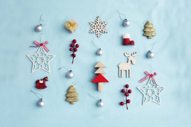 Vintage tarzı pastel arka plan christmas dekoratif süsler