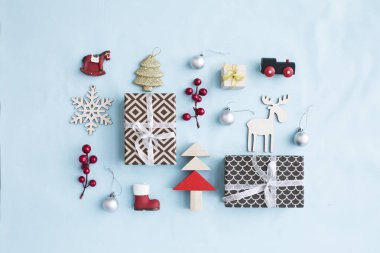 Vintage renkli pastel arka plan christmas dekoratif süsler