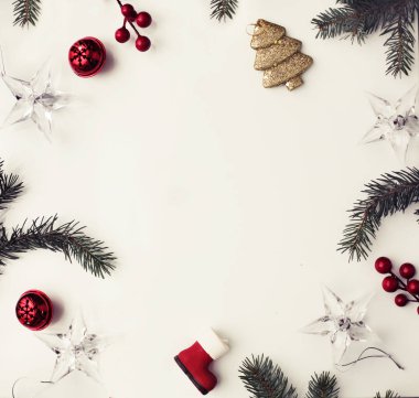 Vintage tarzı pastel arka plan christmas dekoratif süsler