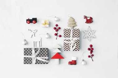 Vintage tarzı pastel arka plan christmas dekoratif süsler