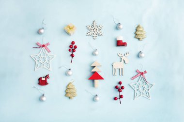 Vintage tarzı pastel arka plan christmas dekoratif süsler