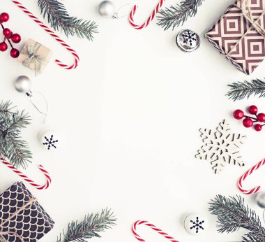 Vintage tarzı pastel arka plan christmas dekoratif süsler