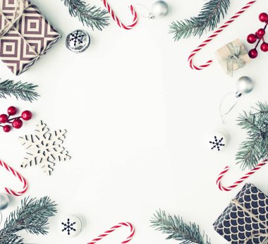 Vintage tarzı pastel arka plan christmas dekoratif süsler