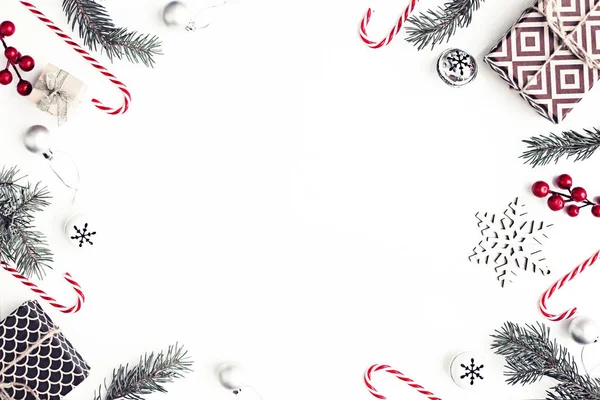 Christmas Decorative Ornaments Pastel Background Vintage Style — Stock Photo, Image