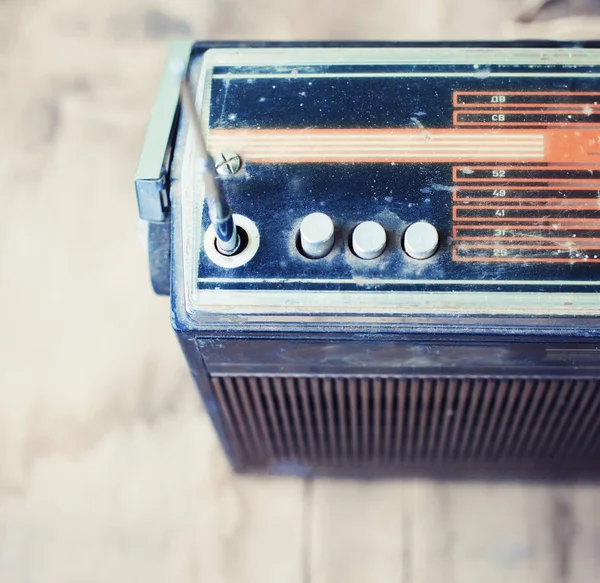 Retro Reproductor Radio Con Botones Antena — Foto de Stock