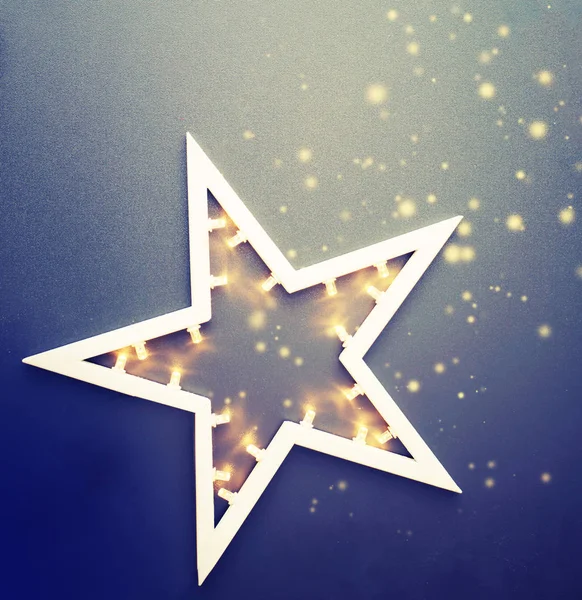 Рождественская Декоративная Звезда Темном Фоне Винтажном Стиле — стоковое фото