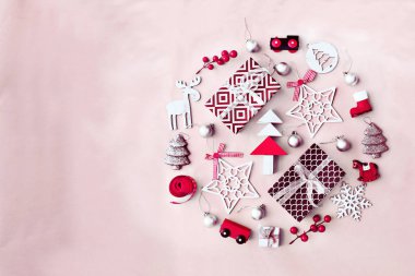 Vintage renkli pastel arka plan christmas dekoratif süsler