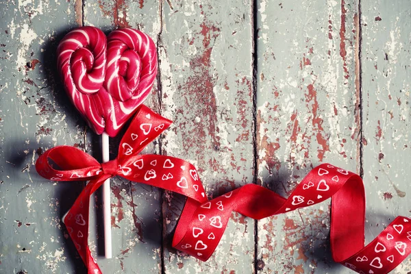 Widok Zbliżenie Serca Kształcie Cukierków Walentynki — Zdjęcie stockowe