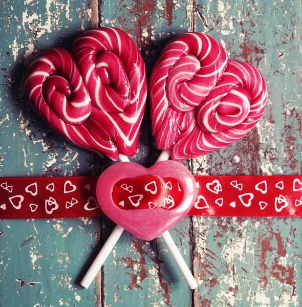 Close Beeld Van Hart Vormige Snoepjes Voor Valentines Day — Stockfoto