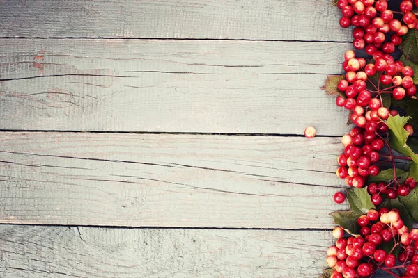 Rustic Wooden Background Red Berries — Stock Photo, Image