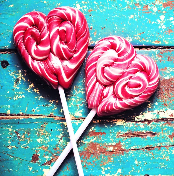 Close Beeld Van Hart Vormige Snoepjes Voor Valentines Day — Stockfoto
