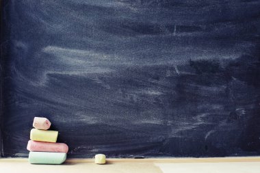 closeup sınıfta kopya alanı ile boş yazı tahtası görünümünü