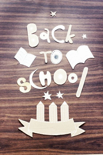 Top View Cardboard Back School Concept — Stock Photo, Image