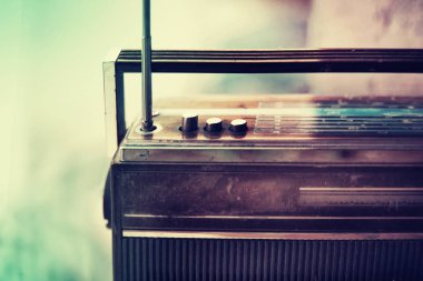 Retro radyo oyuncu ile düğmeleri ve anten