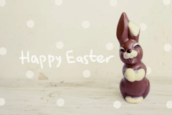 Gustoso Coniglietto Pasqua Cioccolato Con Spazio Copia — Foto Stock