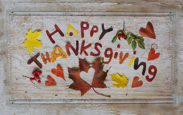 Thanksgiving Day Concept Wooden Background — Stock Photo, Image