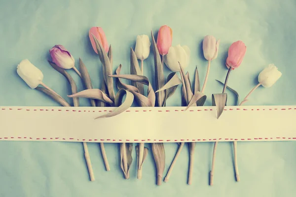 Вид Букет Цветов Тюльпана Весну Пасху — стоковое фото
