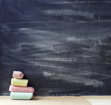 closeup sınıfta kopya alanı ile boş yazı tahtası görünümünü
