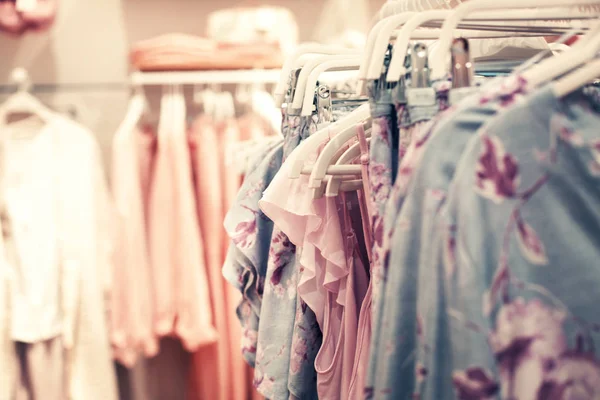 Clothes Hanging Shop Stalls Vintage Colors — Stock Photo, Image