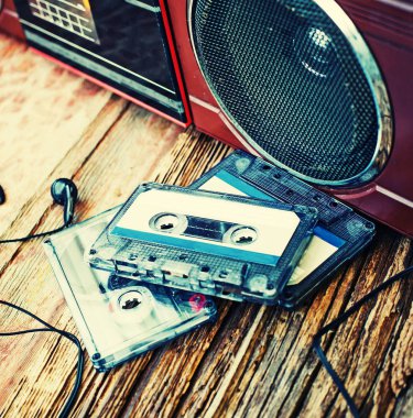 vintage plak çalar kaset için görünümünü portre 