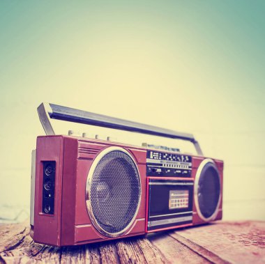 vintage plak çalar kaset için görünümünü portre 