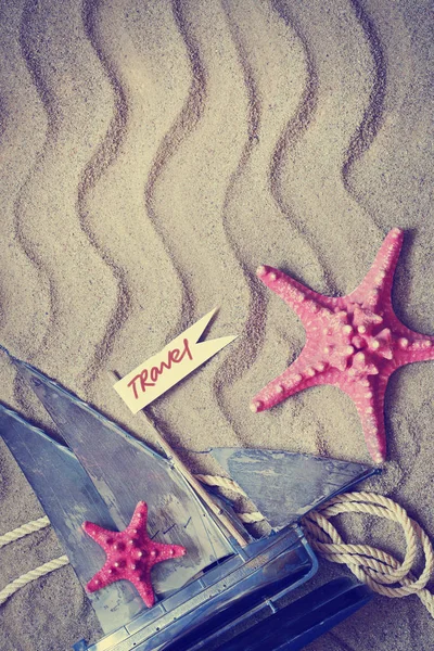 Vértes Kilátás Nyílik Starfishes Strand Játékok Homok — Stock Fotó