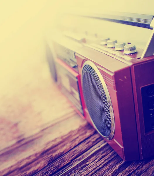 Closeup View Vintage Record Player Cassettes — Stock Photo, Image