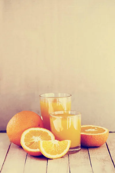 Orange Juice Oranges Light Background — Stock Photo, Image