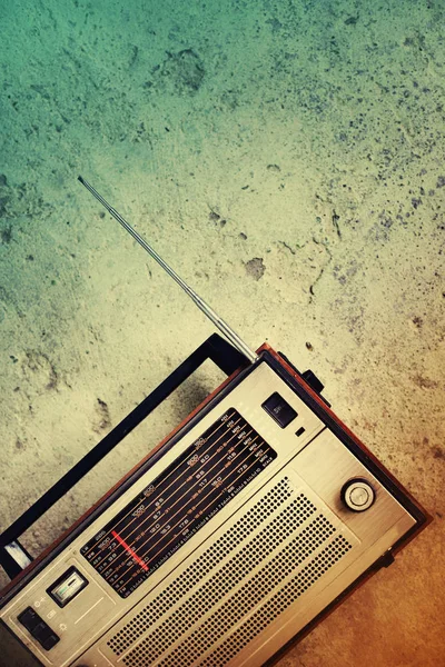 Retro Radyo Oyuncu Ile Düğmeleri Anten — Stok fotoğraf
