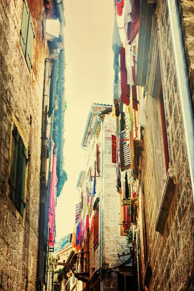 low angle view of buildings at narrow street