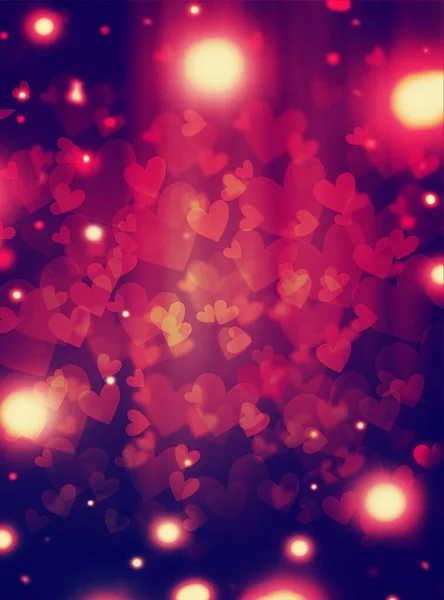 Abstract Glowing Soft Hearts Valentines Day Background — Stock Photo, Image