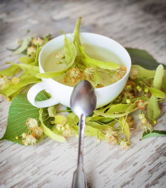 Bitki çayı ve ülke süslemeler güzel vintage bileşimi 