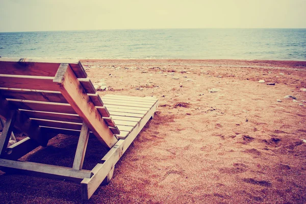 Scenic View Chaise Lounge Beach — Stock Photo, Image