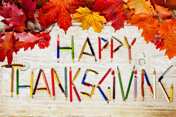 Autumn Thanksgiving Day Background Colorful Leaves — Stock Photo, Image