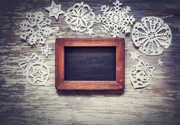 Vintage Tarzı Chalkboard Noel Süslemeleri Closeup Görünümü — Stok fotoğraf