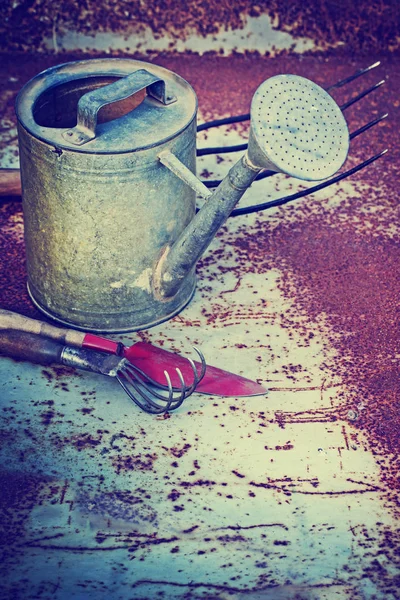 Closeup View Old Garden Tools Ground — Stock Photo, Image