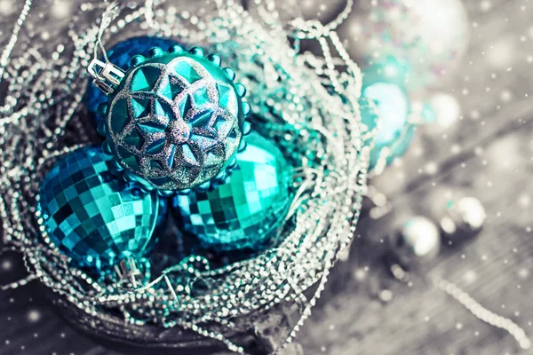 Closeup View Colorful Christmas Decorations Vintage Style — Stock Photo, Image